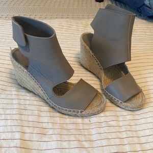 Vince Grey Wedge Espadrilles
